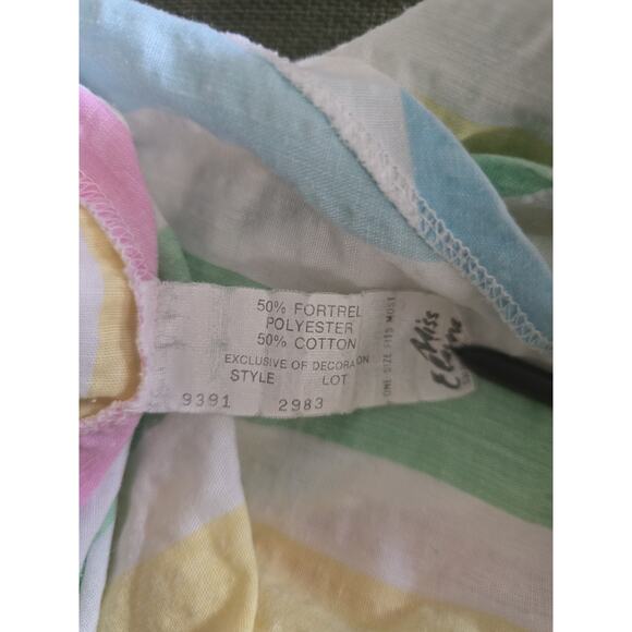 Vintage Miss Elaine Rainbow Striped Caftan Swim Cover Up Bathgown OSFM - Picture 6 of 7